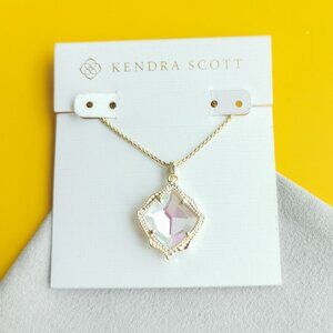 Kendra Scott Kacey Dichroic Glass Long Pendant Necklace in Gold